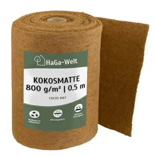 Kokosmatte HaGa ® 0,5m x 5m mit 800g/m² – Naturprodukt 100%