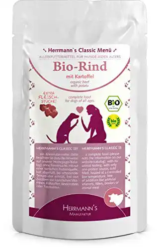 Bio-Hundefutter Herrmann’s Rind Menu 1 mit Kartoffel, 12er Pack
