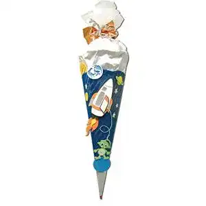 Schultüten Roth -Bastelset Space 68cm 6-eckig Rot(h)-Spitze