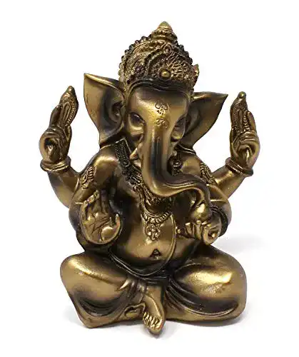 Ganesha-Figur TEMPELWELT Deko Figur Ganesha vierarmig sitzend 11 cm