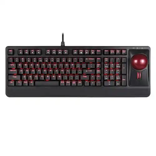 Tastatur mit Trackball Perixx Periboard-322 Beleuchtet