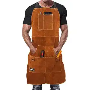 Lederschürze DIMWELD Schweißerschürze, Leder, 6 Taschen