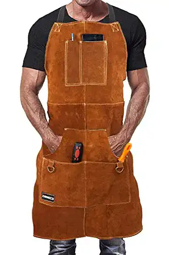 Lederschürze DIMWELD Schweißerschürze, Leder, 6 Taschen