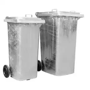 Metalltonne Bauzaunwelt, aus feuerverzinktem Stahlblech 120 Liter