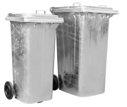 Metalltonne Bauzaunwelt, aus feuerverzinktem Stahlblech 120 Liter
