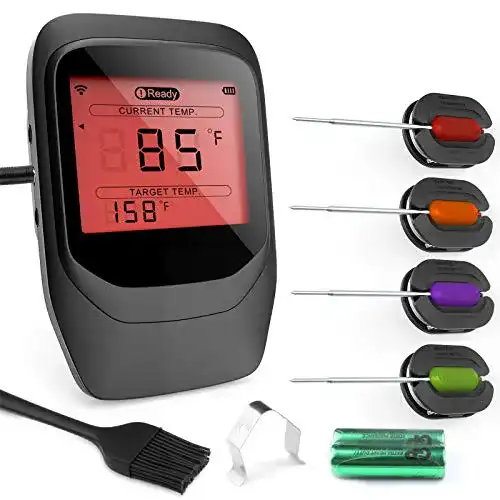 Grillthermometer (Bluetooth) Gifort, 4 Sonden, Funk Thermometer