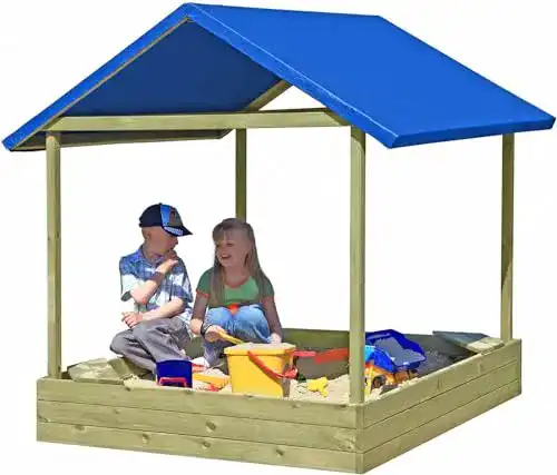 Sandkasten mit Dach Gartenpirat Sandkasten Sophie 153×153 cm
