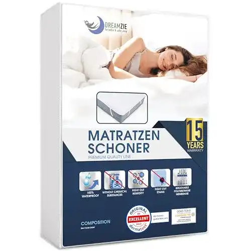 Matratzenschoner 200 x 200 Dreamzie Atmungsaktive Baumwolle