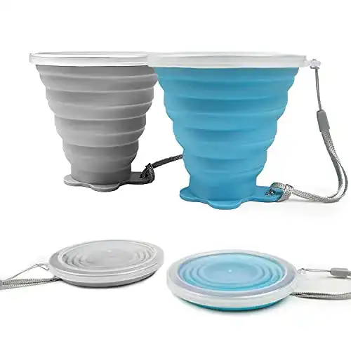 Faltbecher ddLUCK Faltbare Silikon-Becher, 2 Stück, BPA-frei