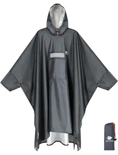 Regenjacke Unisex Anyoo Leichter Wasserdichter Regenponcho