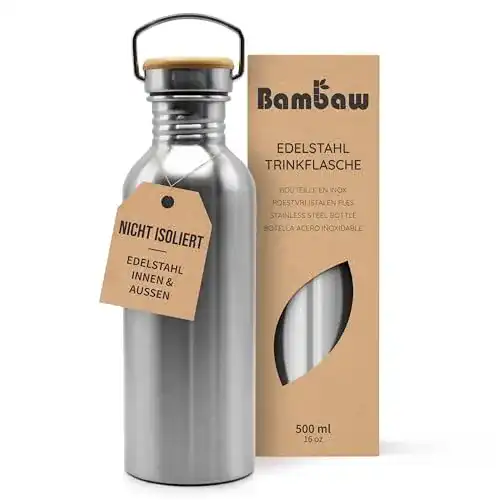 Edelstahl-Trinkflasche Bambaw Trinkflasche 500ml Edelstahl