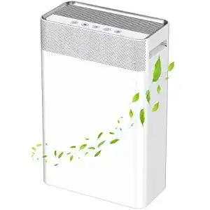 HEPA-Luftreiniger SuperDuomishu Luftreiniger mit HEPA-Filter und Ionisator,Aktivkohle 45 m² Air Purifier Leise Schlafmodus mit 4 Lagen-Filtration und 3 Timer-Funktion CADR 230m³/h für Allergie,Wohnung,Raucher