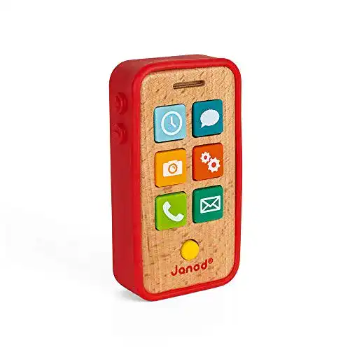 Spielzeug-Telefon Janod J05334 Holz-Telefon für Kinder, mit Ton