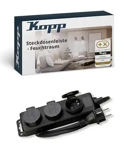 Steckdosenleiste outdoor Kopp 3-fach Feuchtraum, mit Deckel