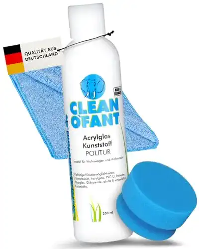 Kunststoff-Politur CLEANOFANT Acrylglas- Set mit 200 ml Politur