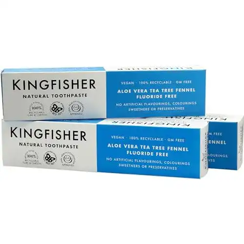 Aloe-vera-Zahnpasta Kingfisher Aloe Vera Tea Tree Fennel, 3er