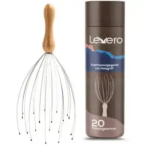 Kopfmassage-Spinne Levero mit hochwertigem Holzgriff
