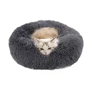 Katzenbett Cozywind Hundebett Flauschig, rund, 50CM, grau