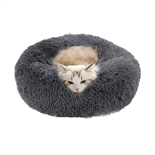 Katzenbett Cozywind Hundebett Flauschig, rund, 50CM, grau