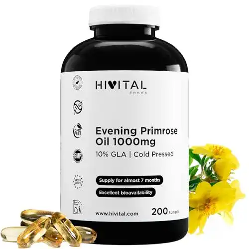 Die beste Nachtkerzenöl Hivital Foods 1000 mg Kaltgepresst, 200 Softgel 2026 Test Bestseller Nachtkerzenöl Hivital Foods 1000 mg Kaltgepresst, 200 Softgel
