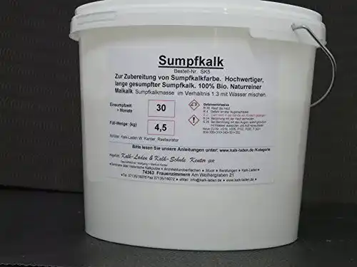 Kalkfarbe Sumpfkalk//Streichkalk, 100% Bio, allergiefreundlich, 4,5 kg