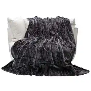 Felldecke Brandsseller, Hochwertige Kuscheldecke, Grau