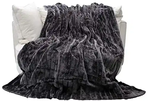 Felldecke Brandsseller, Hochwertige Kuscheldecke, Grau