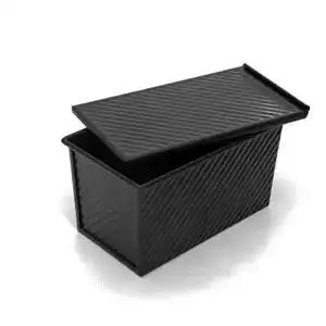 Brotbackform mit Deckel Monfish Pullman, schwarz, mit Loch