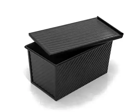 Brotbackform mit Deckel Monfish Pullman, schwarz, mit Loch