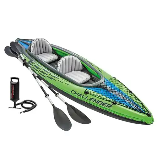 Angelkajak Intex Challenger K2 Schlauchboot – Aufblasbares Kajak – 351 X 76 X 38 cm – 3-teilig