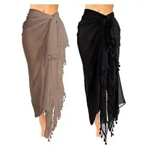 Sarong Boao 2 Stück Damen Strand Batik Badeanzug mit Quaste