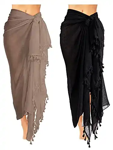 Sarong Boao 2 Stück Damen Strand Batik Badeanzug mit Quaste