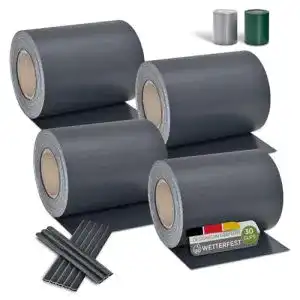 Sichtschutz Juskys PVC-Streifen Doppelstabmatten Zaun 4er Set