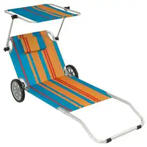 Strandliege mit Rollen Nexos Gartenliege Klappliege Räder