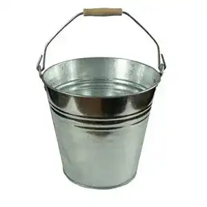 Zinkeimer HRB Hochwertiger mit Holzgriff, Ascheeimer, 15 Liter