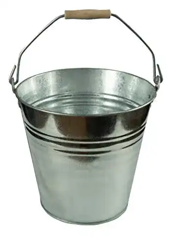 Zinkeimer HRB Hochwertiger mit Holzgriff, Ascheeimer, 15 Liter