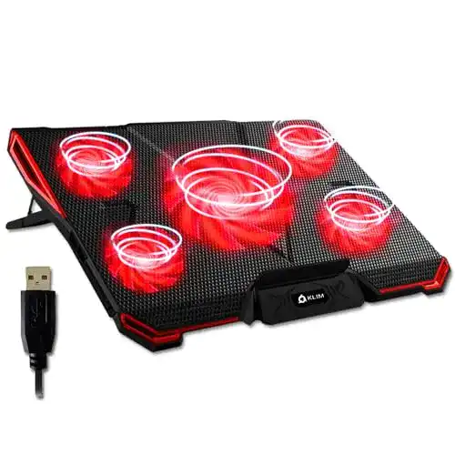 Laptop-Kühler KLIM Cyclone, Laptop Kühler, Ständer, 5 Lüfter