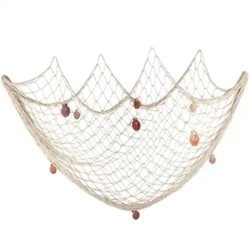 Fischernetz Fangoo 200 cm x 150 cm mit Muscheln Strand Thema Dekor