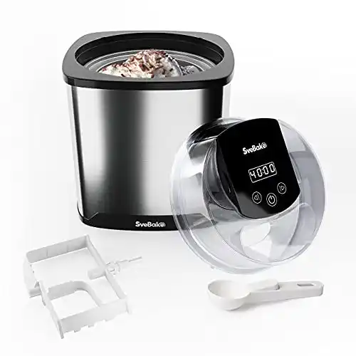 Eismaschine SveBake mit 2 Liter Gefrierbehälter, Edelstahl