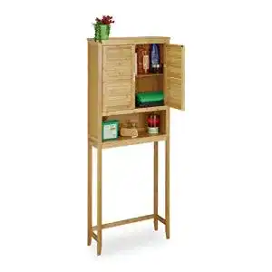 Toilettenregale Relaxdays Waschmaschinenschrank Lamell Bambus