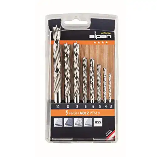 Holzbohrer Alpen 600093100 HSS Maschinen-Holzspiralbohrer