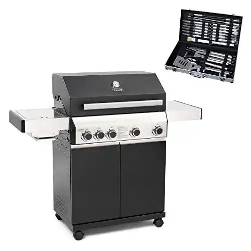 Gasgrill bis 500 Euro TAINO BLACK 4+1 Gasgrill Set