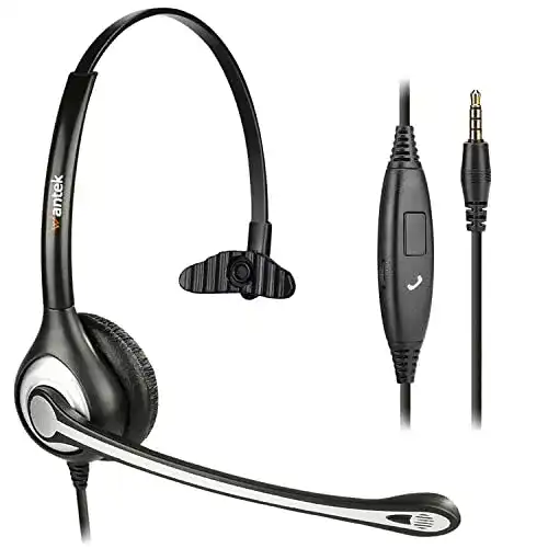Einohr-Kopfhörer Wantek Headset Handy Mono, Noise Cancelling