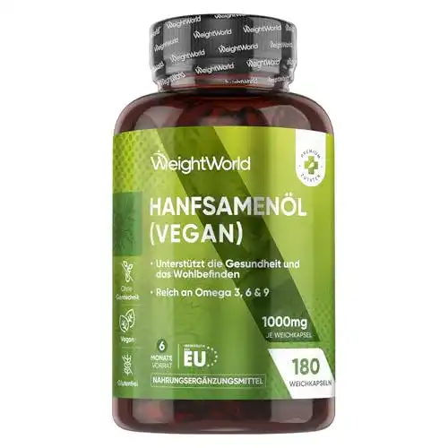 Hanföl-Kapseln WeightWorld Hanföl Kapseln, 180 Kapseln