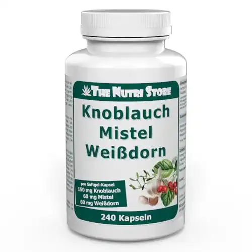 Knoblauch-Mistel-Weißdorn-Kapseln The Nutri Store Knoblauch