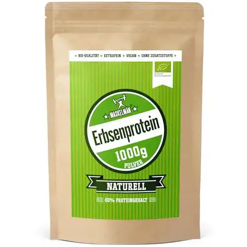 Erbsenprotein Maskelmän – Bio Pulver – Proteinpulver – 1000 g