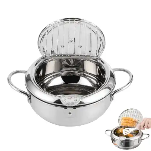 Frittiertopf Zerodis Fritteuse, im Japanischen Stil, Thermometer
