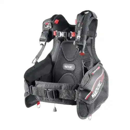 Tauchjacket Seac Uni Jacket EGO, Schwarz/Rot, XXXS