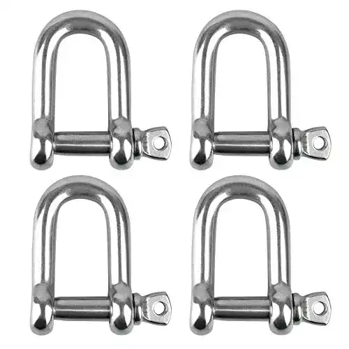 Schäkel Yue D Ring 4 Stück M8 5/16 Zoll Edelstahl