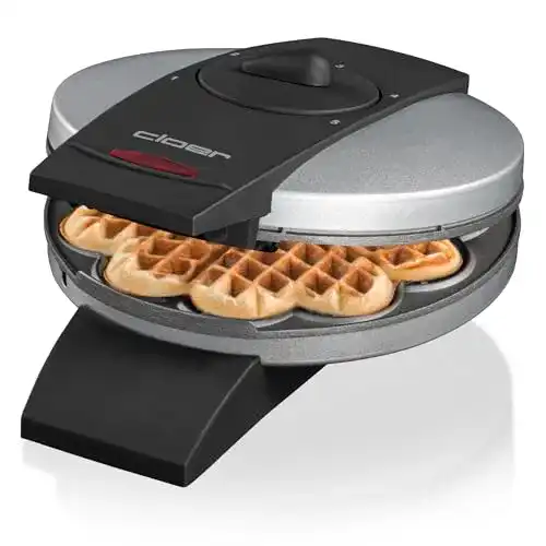 Waffeleisen Cloer 6030612 1629 Herz, Edelstahl, Schwarz, Metall